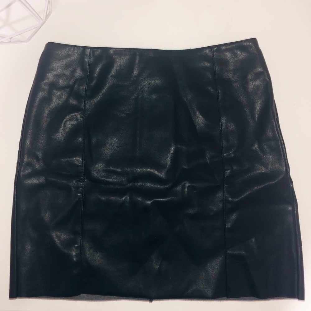 H&M black leather skirt